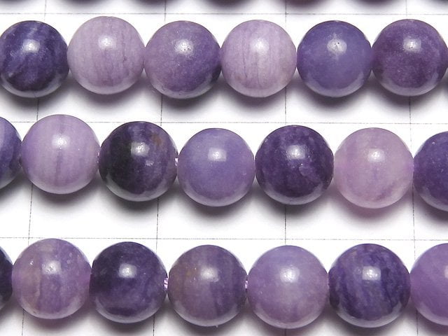 [Vidéo] Perles russes en Fluorite Violette rondes 6mm, demi ou 1 fil (env. 15 pouces/38cm)