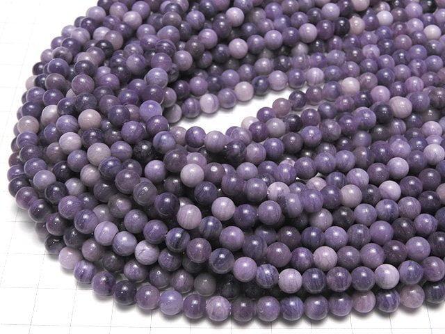 [Video] Russian Purple Fluorite Round 6mm half or 1strand beads (aprx.15inch/38cm)