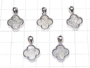 Meteorite (Muonionalusta) Clover Pendant 14 x 14 x 4 mm Silver 925