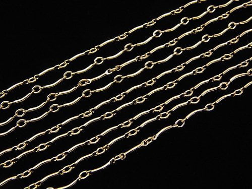 14KGF Curved Bar Chain 8x1.3mm 10cm