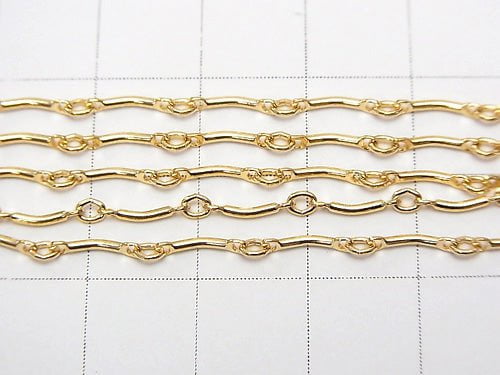 14KGF Curved Bar Chain 8x1.3mm 10cm