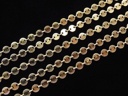 14KGF Round Disc Chain Patterned 10cm