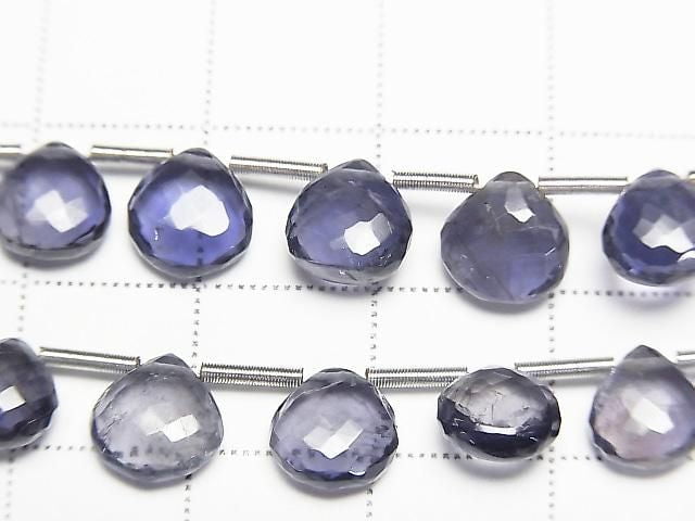 [Video] MicroCut High Quality Iolite AAA Chestnut Faceted Briolette [Light Color] 1 Strand (8 Pieces)