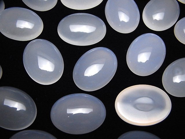 [Video] White Chalcedony AAA Oval Cabochon 20x15mm 4pcs