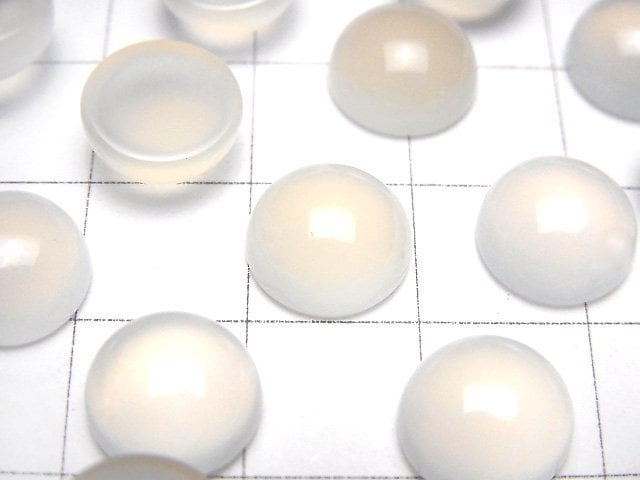 White Chalcedony AAA Round Cabochon 10 x 10 mm 5pcs $3.79!