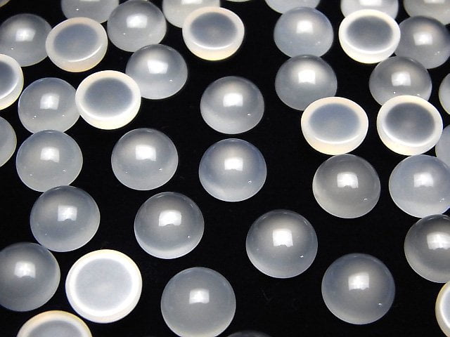 White Chalcedony AAA Round Cabochon 10 x 10 mm 5pcs $3.79!