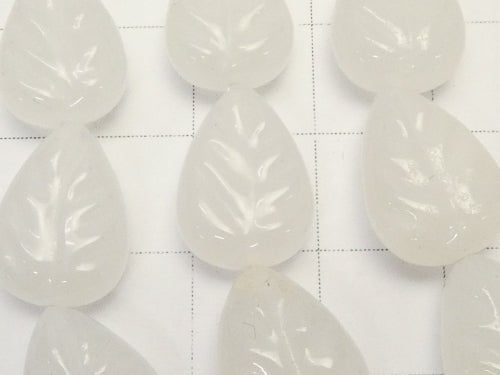 1strand $9.79! White Jade Leaf 14x10x5mm 1strand beads (aprx.14inch / 34cm)