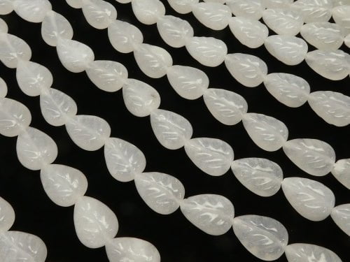 1strand $9.79! White Jade Leaf 14x10x5mm 1strand beads (aprx.14inch / 34cm)