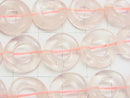 Rose Quartz AA ++ Twist Coin (Donut) 15 x 15 x 3 mm half or 1 strand beads (aprx.15 inch / 38 cm)