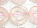Rose Quartz AA ++ Twist Coin (donut) 25 x 25 x 4 mm half or 1 strand beads (aprx. 13 inch / 32 cm)