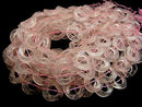 Rose Quartz AA ++ Twist Coin (donut) 25 x 25 x 4 mm half or 1 strand beads (aprx. 13 inch / 32 cm)