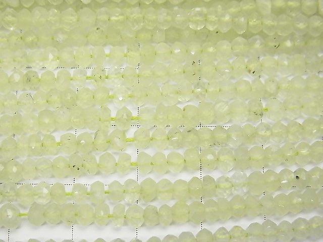Prehnite AAA Faceted Button Rondelle  1strand beads (aprx.13inch/32cm)