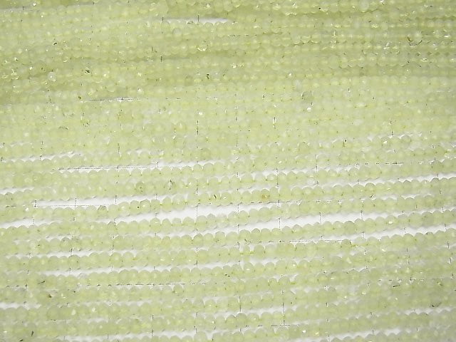 Prehnite AAA Faceted Button Rondelle  1strand beads (aprx.13inch/32cm)