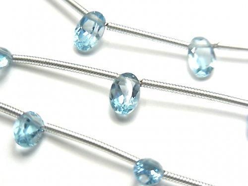 [Video] High Quality Swiss Blue Topaz AAA - Oval Faceted 6x4x3mm Half or 1 Strand (8pcs)