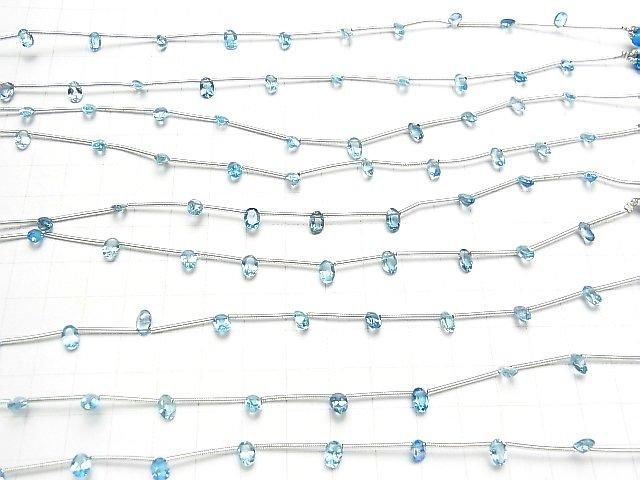 [Video] High Quality Swiss Blue Topaz AAA - Oval Faceted 6x4x3mm Half or 1 Strand (8pcs)
