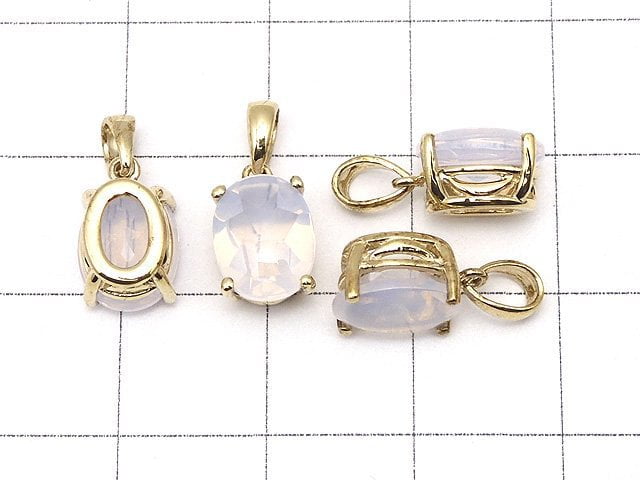 [Video] High Quality Scorolite AAA Oval Faceted  Pendant 9x7mm 18KGP