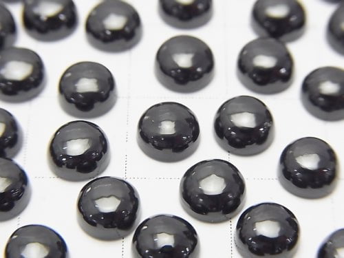 Black Spinel AAA Round Cabochon 6x6mm 5pcs