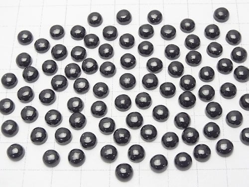 Black Spinel AAA Round Cabochon 6x6mm 5pcs