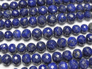 [Video] Lapislazuli AA++ Faceted Button Rondelle  1strand beads (aprx.8inch/20cm)