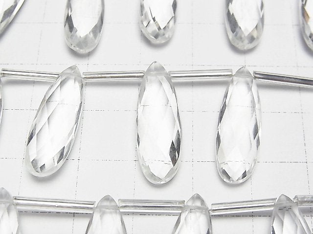 [Video] High Quality Brazilian Crystal AAA Pear shape Faceted Briolette 24x8mm half or 1strand (8pcs )