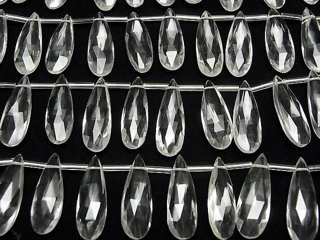 [Video] High Quality Crystal AAA Pear Shape Faceted Briolette 24x8mm Half or 1 Strand (8pcs)