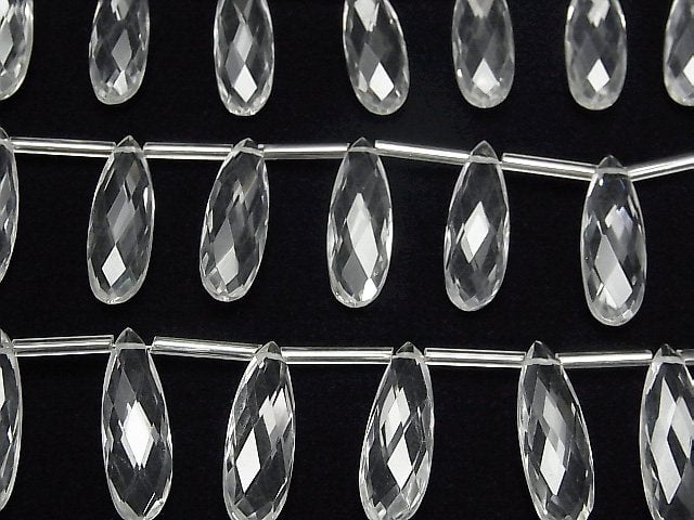 [Video] High Quality Brazilian Crystal AAA Pear shape Faceted Briolette 24x8mm half or 1strand (8pcs )