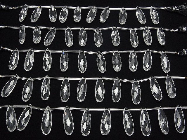 [Video] High Quality Brazilian Crystal AAA Pear shape Faceted Briolette 24x8mm half or 1strand (8pcs )