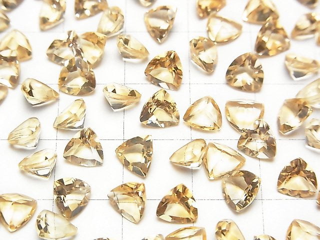 [Video] High Quality Citrine AAA Loose stone Triangle Faceted 6x6mm 10pcs