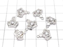 Metal Crown Charm, 14x12x4mm, Silver (with CZ), 2 pieces