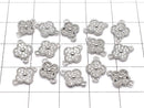 Metal parts Flower motif Joint parts 7x7x2mm Silver color (with CZ) 5pcs