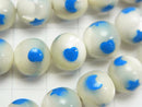 1strand $6.79! Print in! Mother of Pearl MOP White Round 10mm [Light Blue] 1strand beads (aprx.15inch / 38cm)