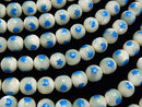 1strand $6.79! Print in! Mother of Pearl MOP White Round 10mm [Light Blue] 1strand beads (aprx.15inch / 38cm)