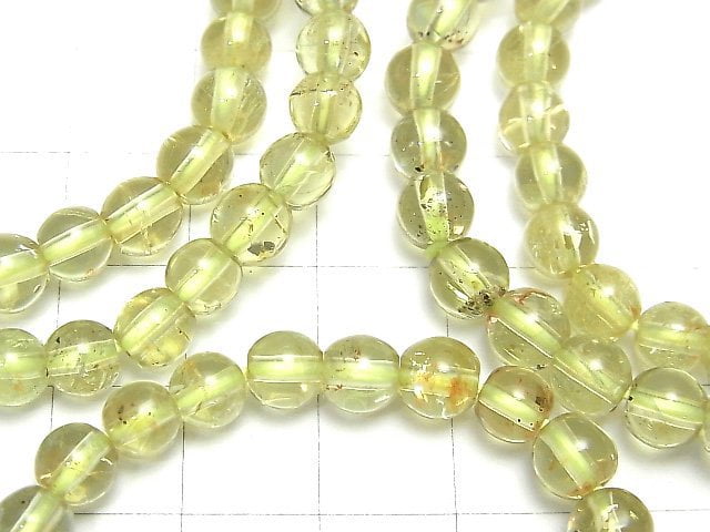 [Video] Mexico Golden Apatite Round 6 mm 1strand (Bracelet)