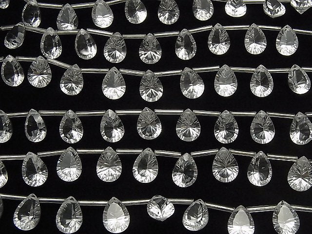 [Video]High Quality Crystal AAA Pear shape Concave Cut 14 x 10 mm half or 1 strand (10 pcs)