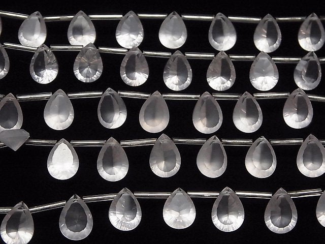 [Video] High Quality Madagascar Rose Quartz AAA Pear shape Concave Cut 14 x 10 mm half or 1 strand (10 pcs)