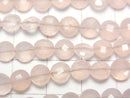 [Video]High Quality Pink Chalcedony AAA Faceted Coin 6x6x4mm half or 1strand beads (aprx.6inch/15cm)