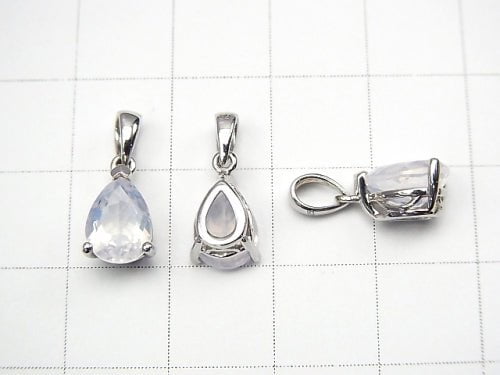 High Quality Scorolite AAA Pear shape Faceted  Pendant 9x6mm Silver925