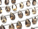 [Video] High Quality Smoky Quartz AAA Pear shape Faceted 9x6mm 1strand (18pcs )