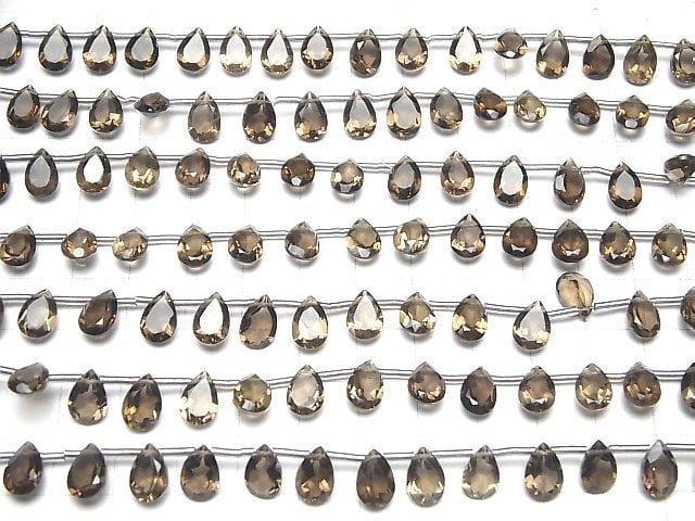 High Quality Smoky Quartz AAA Pear shape Faceted 9x6x4mm 1strand (18pcs )