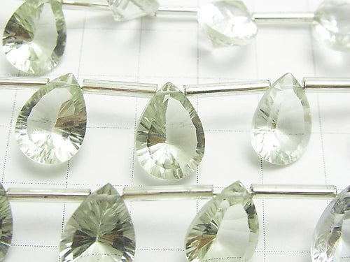 [Video] High Quality Green Amethyst AAA Pear shape Concave Cut 14 x 10 mm half or 1 strand (10 pcs)