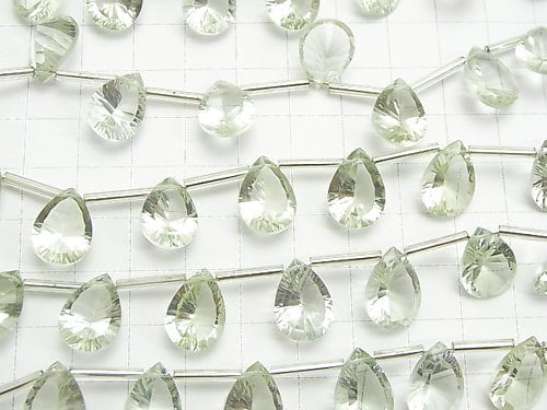 [Video] High Quality Green Amethyst AAA Pear shape Concave Cut 14 x 10 mm half or 1 strand (10 pcs)