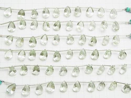 [Video] High Quality Green Amethyst AAA Pear shape Concave Cut 14 x 10 mm half or 1 strand (10 pcs)