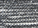 [Video] High Quality! 2pcs $9.79! Terahertz Round - Semi Faceted Round 3mm 1strand beads (aprx.15inch / 37cm)
