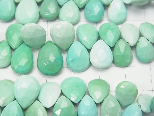 [Video] Arizona Sleeping Beauty Turquoise AA++ Pear shape Faceted Briolette 1strand beads (aprx.7inch / 18 cm)