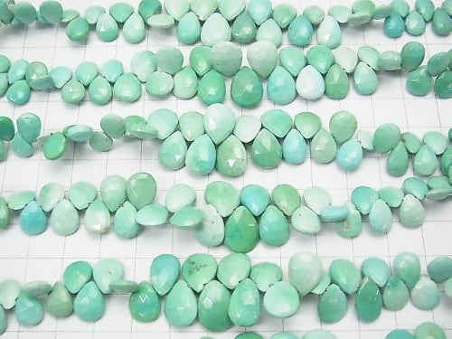 [Video] Arizona Sleeping Beauty Turquoise AA++ Pear shape Faceted Briolette 1strand beads (aprx.7inch / 18 cm)