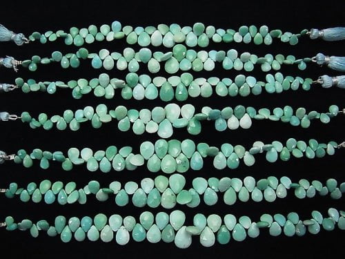 [Video] Arizona Sleeping Beauty Turquoise AA++ Pear shape Faceted Briolette 1strand beads (aprx.7inch / 18 cm)