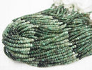 [Video] Brazil Emerald AA Small Size Faceted Button Rondelle 1strand beads (aprx.13inch / 32cm)