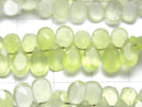 [Video] High Quality Light Green Chalcedony AAA Pear shape Faceted 8 x 5 x 3 mm 1/4 or 1strand beads (aprx.7 inch / 17 cm)