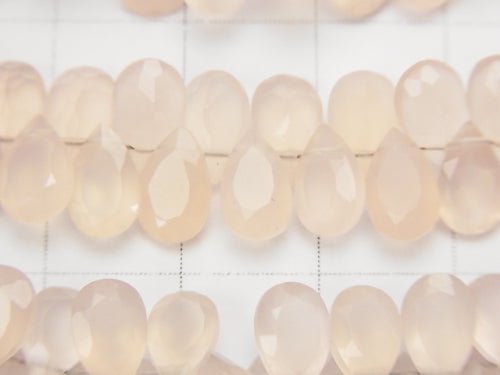 High Quality Pink Chalcedony AAA Pear shape Faceted 8 x 5 x 3 mm 1/4 or 1strand beads (aprx.7 inch / 17 cm)