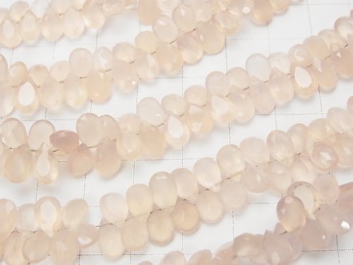 High Quality Pink Chalcedony AAA Pear shape Faceted 8 x 5 x 3 mm 1/4 or 1strand beads (aprx.7 inch / 17 cm)